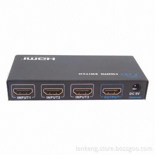 3D 3 x 1 HDMI Switch, Allows you to Switch Between 3 HDMI Sources and your HD Monitor Easily